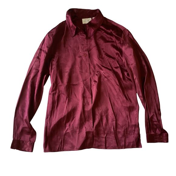 Kathy Lee Collection Satin Button Down - Picture 3 of 5